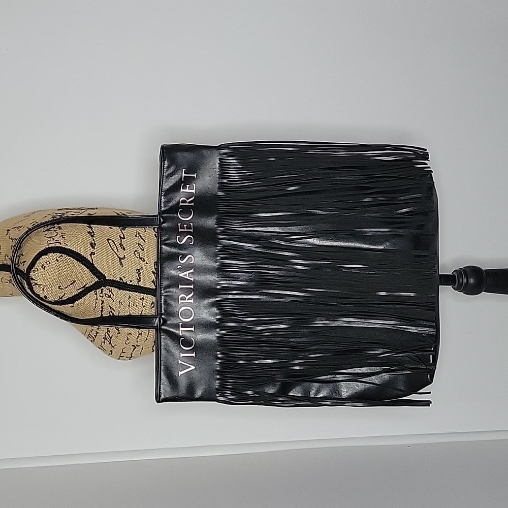 VIctoria's Secret tassled bag. Black